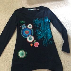 Desigual blue long sleeve t-shirt